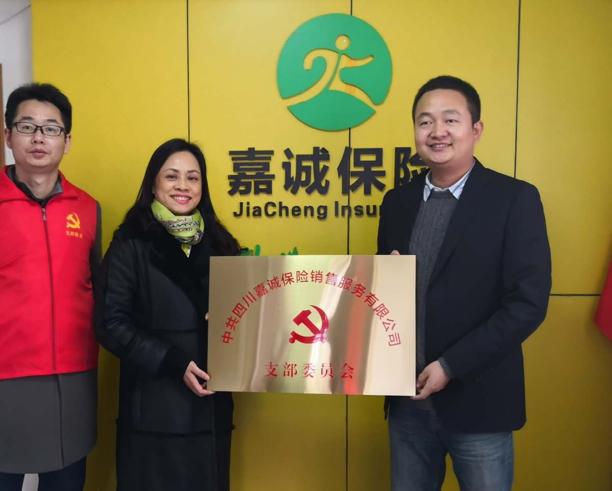 中共四川嘉诚保险销售服务有限公司支部委员会正式挂牌成立了！